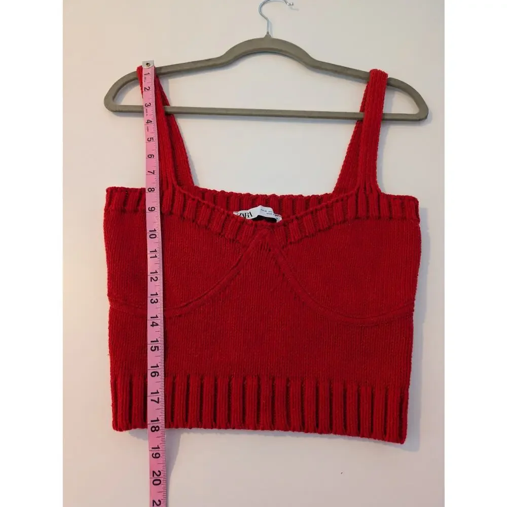 Zara Crop Top Bralette Sweetheart Valentine's Day Bold Retro Sexy Red Size M